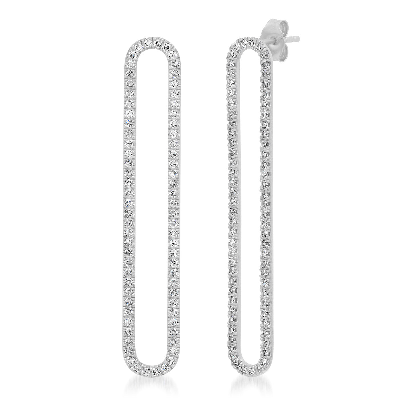 14K White Gold Diamond Infinite Earring